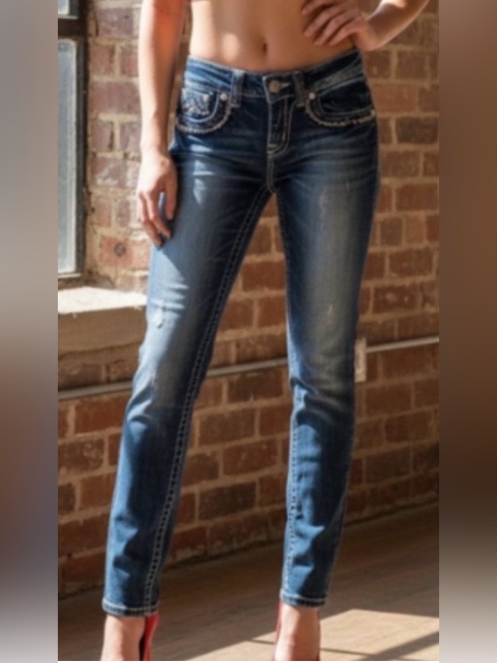 Miss Me Jeans Boot Cut Distressed Jeans 27